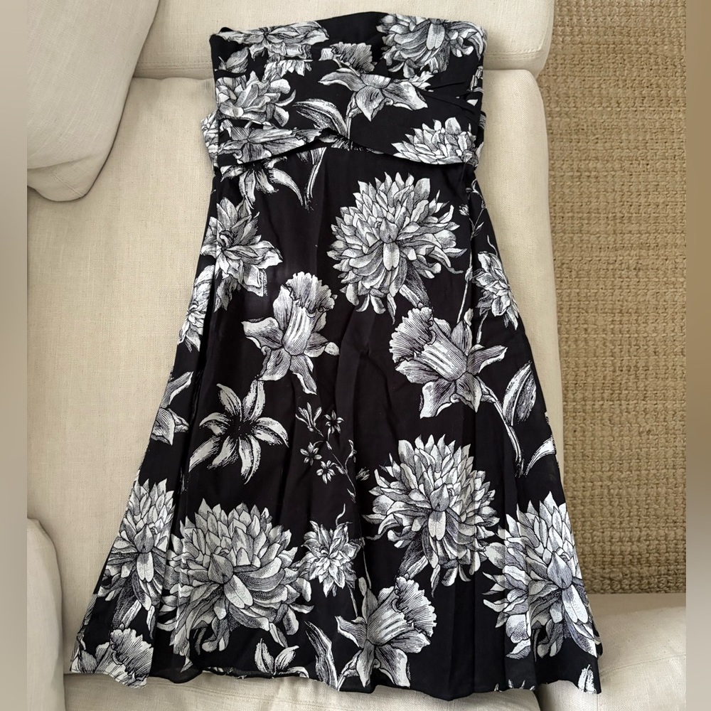 White House Black Market Strapless A-line Dress